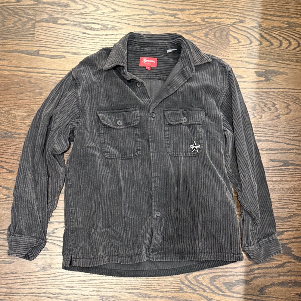 Supreme Dark Gray Corduroy Shirt Jacket